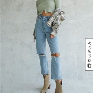 NWOT High rise straight jeans